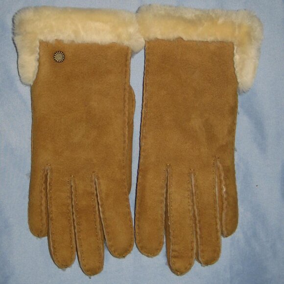 UGG Chestnut Sheepskin Gloves #17541 - Picture 1 of 5